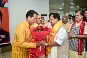 विधायक डॉ. प्रेमचंद ने भाजपा के राष्ट्रीय अध्यक्ष नितिन नवीन का किया गर्मजोशी से स्वागत