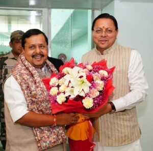 सीएम धामी ने किया राष्ट्रीय अध्यक्ष नितिन नवीन का स्वागत एवं अभिनंदन