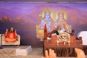 परमार्थ निकेतन गंगा तट पर आयोजित 34 दिवसीय श्रीराम कथा का 33वाँ दिवस