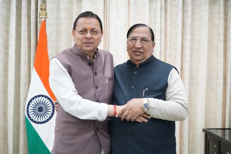 मुख्यमंत्री धामी से मिले राज्यसभा सांसद नरेश बंसल